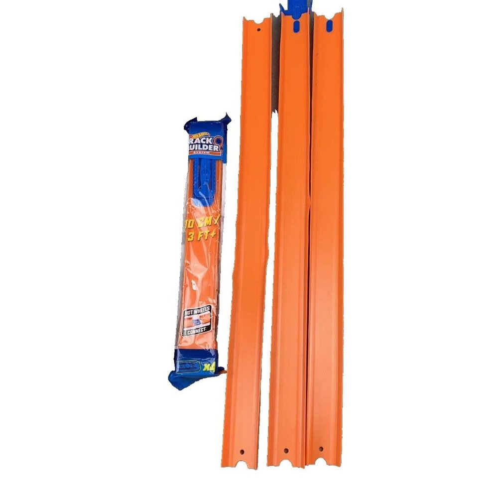 Hot Wheels Matchbox Race Track Builder Pieces + 3 24" Orange Track